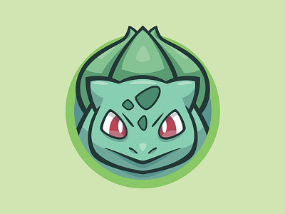 001 Bulbasaur badge bulbasaur collection green icon illustration logo mascot pokemon pokédex series