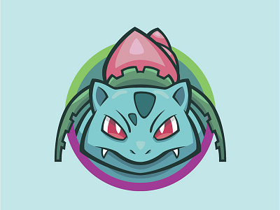 002 Ivysaur badge collection icon illustration ivysaur logo mascot pocket monster pokedex pokemon series