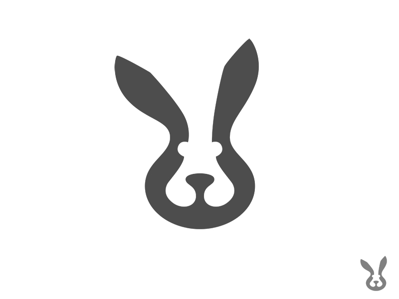 Rabbit Mark animal symbol illustration negative space mark logo rabbit
