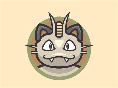 052 Meowth badge collection icon illustration kanto logo mascot meowth patch pokédex pokémon series