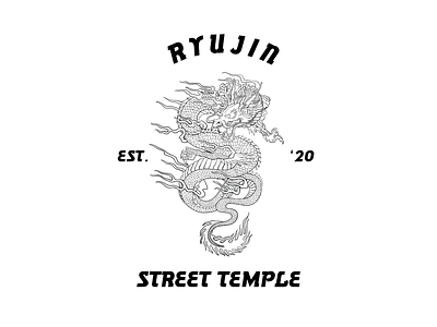Ryujin - Street Temple branding illustration logo typography