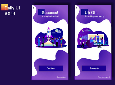 Daily ui 011 - Error & Success Message 011 app challenge clean daily 100 challenge dailyui design error message flash message illustration success message ui ux vector