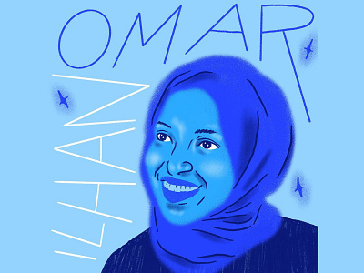 Ilhan Omar Portrait animation elections ilhan omar illustration illustrator political campaign political cartoon politics