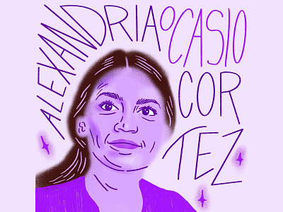 Portrait of Alexandria Ocasio-Cortez editorial illustration illustration political campaign politics portrait portrait illustration