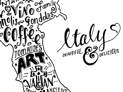 Italy hand lettering illustration italy lettering travel