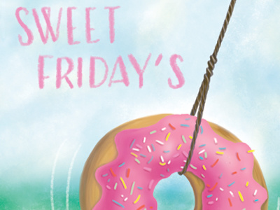 Full Swing donut friday hand lettering illustration swings