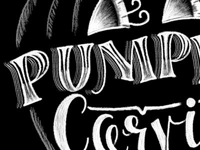 Pumpkin Carving black and white chalk chalk lettering halloween hand lettering i remember whensdsay illustration lettering pumpkin pumpkin carving
