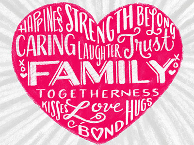 Family bonds family hand lettering heart i remember whensday illustration lettering