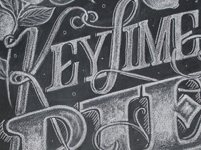 Key Lime Pie black and white blackboard chalk chalk lettering chalkboard florida hand lettering letters pie traditional chalk type typography