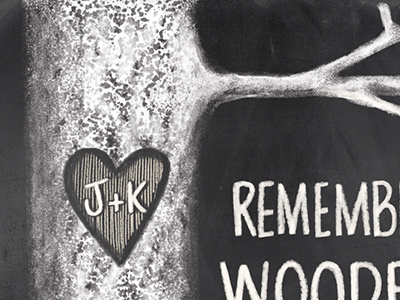 Love Carving black and white hand lettering i remember wednesday i remember whensday illustration