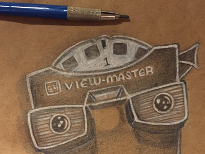 View Master drawing i remember whensday illustration pencil sketch view master