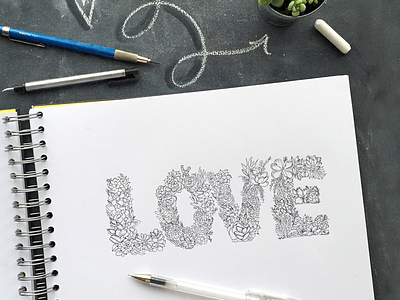 Love Sucs! garden hand drawn hand drawn type hand lettering illustration lettering letters love succulents