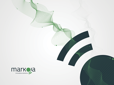 Markoja - innovative solutions anthracite digital green logo logo design technology telecommunications telecomunications