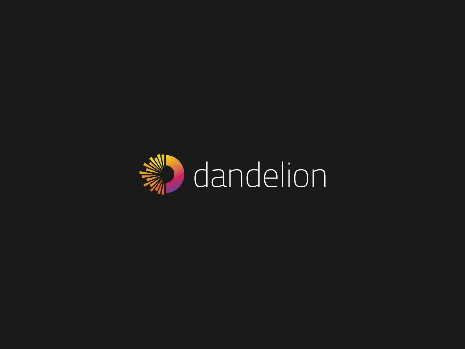 Dandelion branding circle crypto dandelion logo organge purple