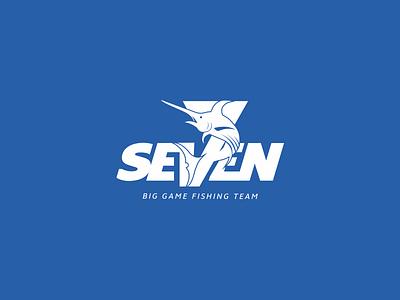 Seven big fish fishing game logo number seven