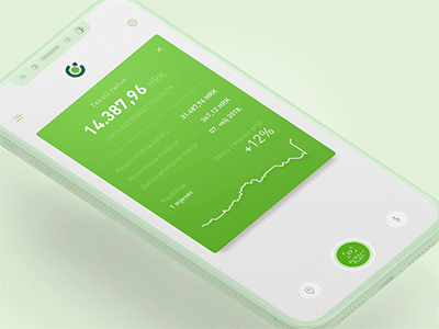Mobile Banking App app banking concept green mobile mockup principle