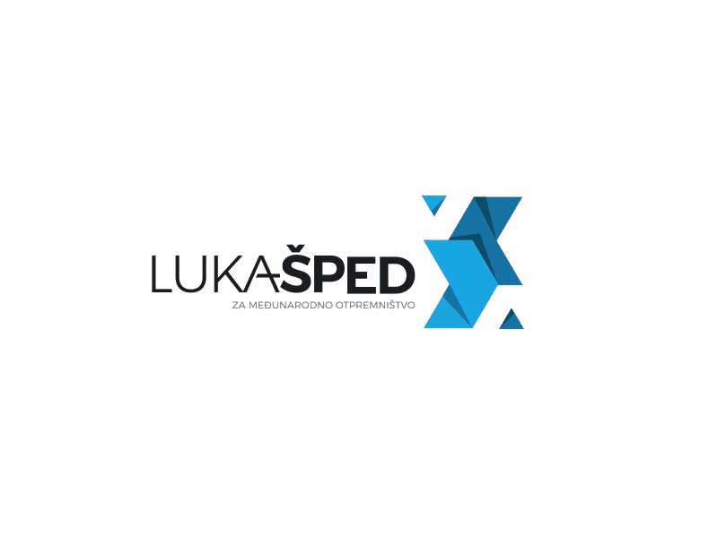 Luka Sped Logo arrow black blue business company croatia design distribuction icon logistics logo simple