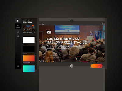 24 Presentation Maker app black dark design powerpoint presentation web website
