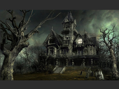 Haunted House debut halloween haunted horror mansion mattepainting