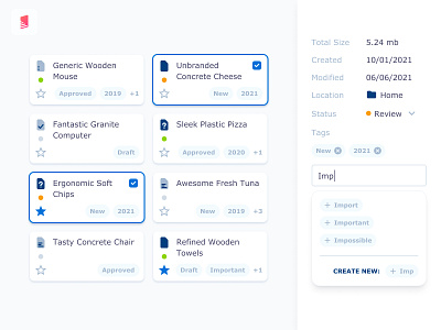 File Card Tagging UI files label tag tagging tags ui ux