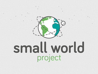 Small World Project Logo bariol branding earth globe logo mark moon orbit project small small world project space travel world