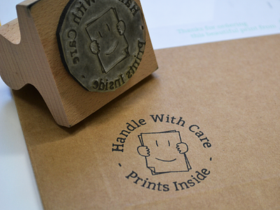 Handle With Care Stamp hand with care icon identity ink print prints rubber stamp stamp