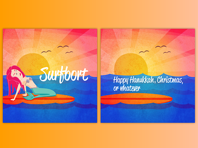 Surfbordt design greeting card illustration vector