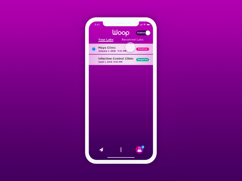 Woop There It Is! design health app illustration mobile animation mobile app purple ui ux design