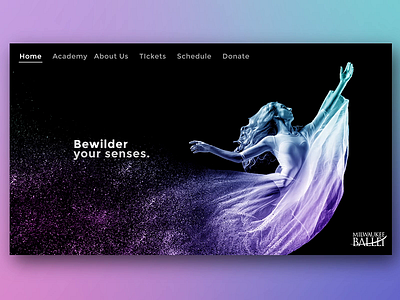 Ballet Landing Page With Color! after effects landing page motion motion blur photography transitions ui ux design web design