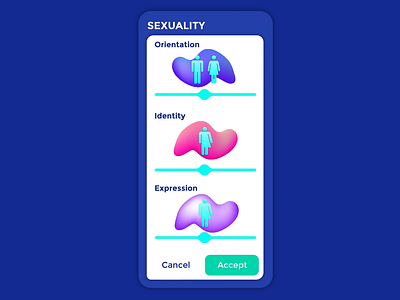 Sliders for Sexuality Selection design fluidity gooey health app illustrator invision mobile ui sliders