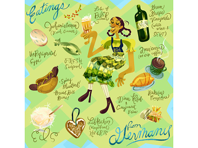 Eatings from Germany characterdesign design food illustration illustration typography