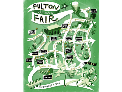 Fulton at the Fair! Print Ad advertising cartography characterdesign freelance illustrator graphic design illustration map poster design typography