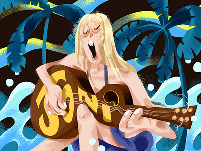 Joni Mitchell characterdesign freelance illustrator graphic design illustration portrait typogaphy