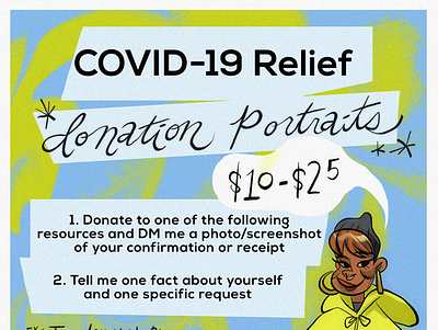 COVID Relief Donation Project characterdesign covid 19 freelance illustrator illustration portrait