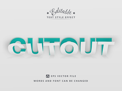 EDITABLE GREEN CUTOUT TEXT EFFECT