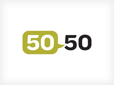 50•50 communication knockout logo