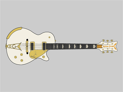 Gretsch White Pengiun gold gretsch guitar music pengiun vector