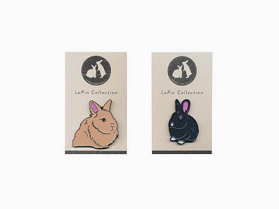 LaPin Collection bunnies bunny button lapel pin pin rabbit risograph scully spooky
