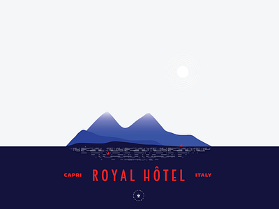 Royal Hotel hotel illustration label luggage summer tag typography