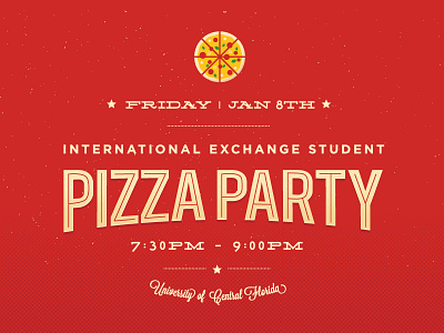 Pizza Pizza Party cheese flyer food illustration invitation party pizza typography vector wip