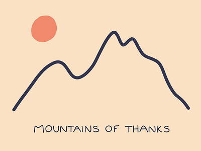 Mountains of Thanks car illustration mountain mountains thank you thank you card thanks