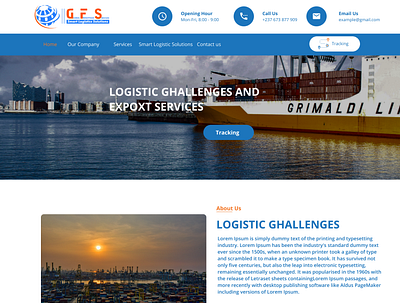 Logistic Company Website Design branding graphic design ui