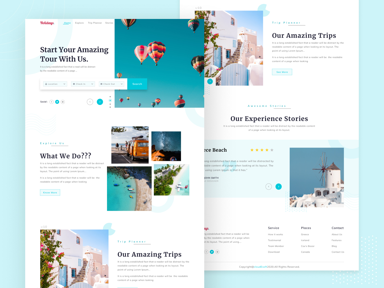 Travel Landing Page Design animation app art branding branding agency clean concept design flat graphic design illustration minimal mobile typography ui ux vector web websites