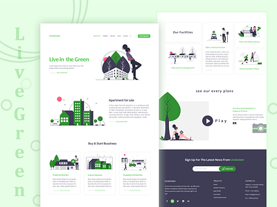 Live Green Apartment booking Websit branding concept design designer minimal typography ui ux web website