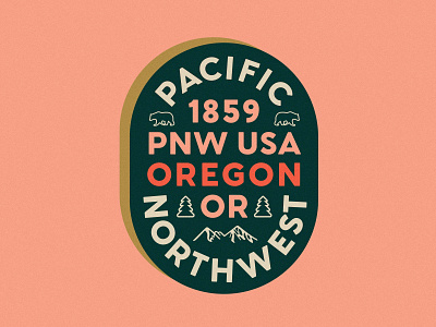 Oregon Type Badge badge badge design illustration lockup patch sticker type type badge typography vector