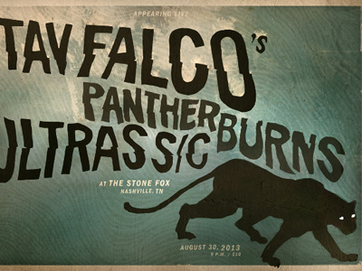 Tav Falco / Panther Burns showprint design illustration nashville panther burns print show poster tav falco ultras sc