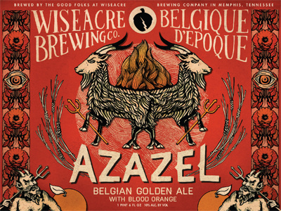 Wiseacre Brewing Co. Azazel Bottle label ale azazel beer label wiseacre