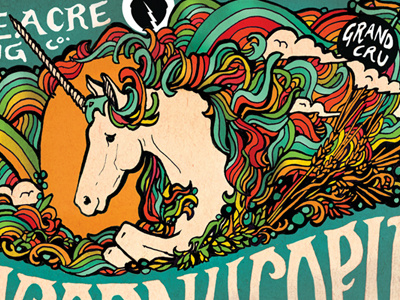 Unicornucopia Label Detail beer grand cru rainbow unicorn unicornucopa wiseacre