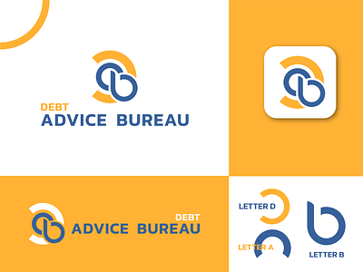 Debt Advice Bureau Logo app icon branding design icon icons letter a letter b letter d letter mark logo
