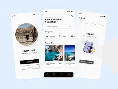 Travel Mobile App Design clean app modern app design plans splash screen travel app travel plans travelling uiux vacation